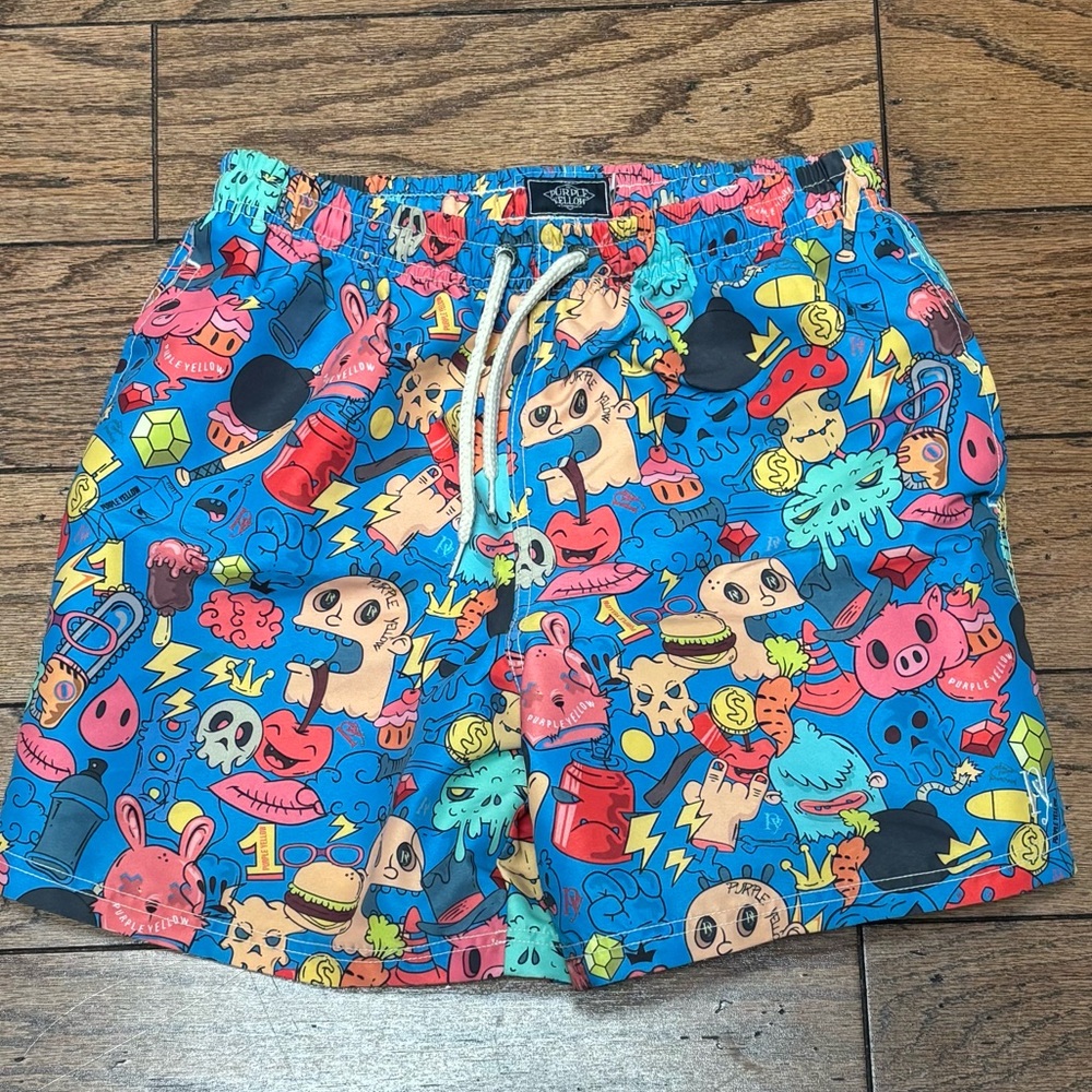 Graphic Men Swim Trunks-Large VGUC